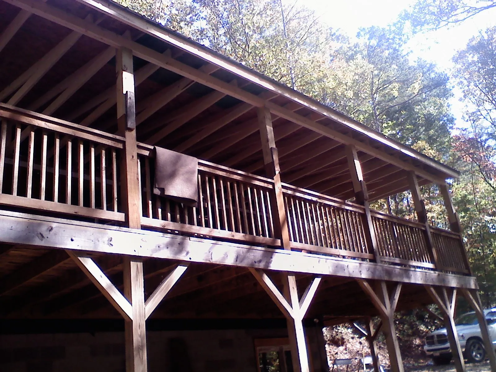 Timber framing under a new elevated porch and deck — Roof Leak Repair in Bessemer by Roofing Brothers
